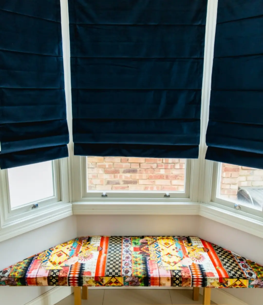 Roman blinds fitted in a Dubai waterfront apartment